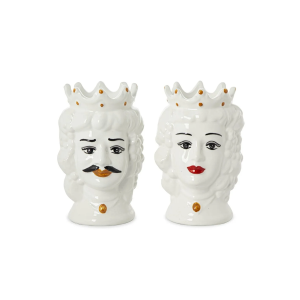 TESTE DI MORO CON VISO DECORATO - CERAMICHE DI CALTAGIRONE 