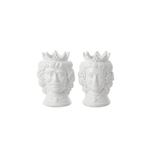 TESTE DI MORO CON DECORO FRUTTA BOANCHE - CERAMICHE DI CALTAGIRONE 