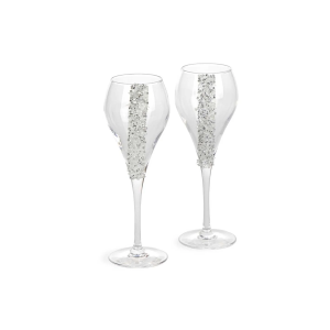 Flute in vetro con applicazioni strass| con scatola