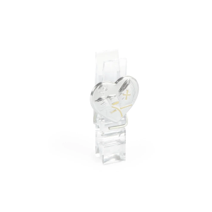 BOMBONIERA PINZA IN PLEXIGLASS CON PLACCA CRESIMA 