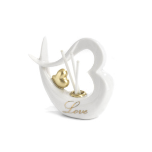 PROFUMATORE CUORE LOVE BIANCO E ORO 