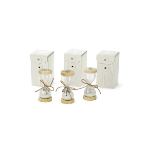 CLESSIDRA IN VETRO CON BASE IN LEGNO 