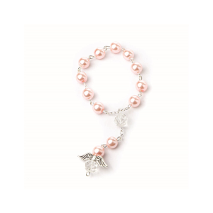 BRACCIALE CON PERLINE AZZURRO/ROSA