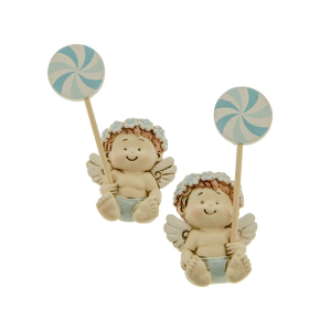 MAGNETE ANGELO CON GIRANDOLA AZZURRO/ROSA