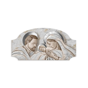 CAPEZZALE SACRA FAMIGLIA ARGENTO E BEIGE