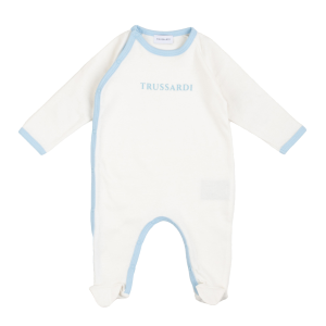 TUTINA TRUSSARDI IN COTONO BIANCO CIELO 3/6 MESI