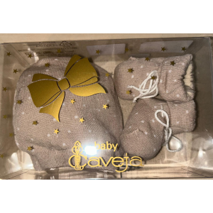 SET FASCIA + SCARPINE COLORE ARGENTO BABY CAVEJA