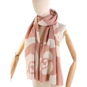SCIARPA FANTASIA FLOREALE ROSA E BEIGE