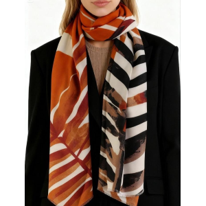 FOULARD FANTASIA STAMPATA BEIGE MARRONE