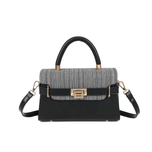 BORSA NERA E GRIIGIA CON DETTAGLI COLORE ORO GALLANTRYY