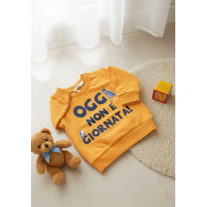 FELPA GARZATA EMC COLORE ARANCIO DA 6 MESI A 5 ANNI
