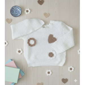 MAGLIA IN FILO DI COTONE EMC BIMBA DA 2 ANNI A 8 ANNI BIANCO