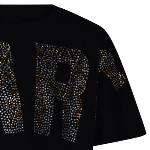 T-SHIRT NERA CON STRASS MARCELLIS DA 6 A 14 ANNI