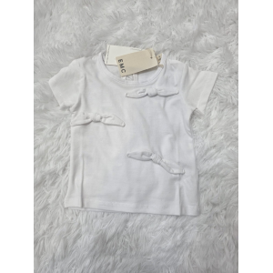 TSHIRT BIANCA CON FIOCCHETTI EMC DA 6 MESI A 5 ANNI