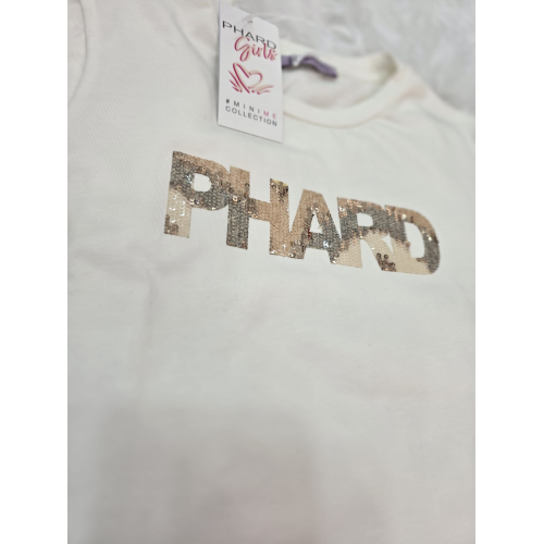 TSHIRT PHARD BIANCO CON PAILLETTER DA 8 A 16 ANNI