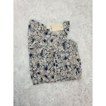 TOP IN LINO ECRU E BLU EMC BIMBA DA 2 ANNI A 8 ANNI