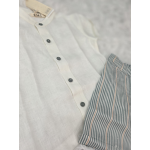 COMPLETO BIMBO EMC IN LINO CAMICIA E PANTALONCINO DA 6 MESI A 5 ANNI