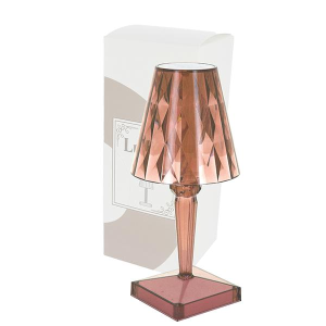 LAMPADA DA TAVOLO DIAMANTE ROSA ACRILICO CON CONTROLLO TOUCH E USB 12X25