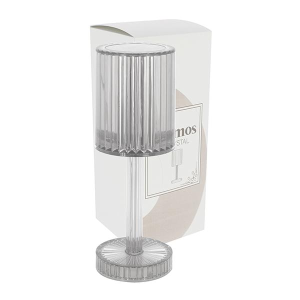 LAMPADA DA TAVOLO CRYSTAL TRASPARENTE ACRILICO CON CONTROLLO TOUCH E USB 8,5X24,5  