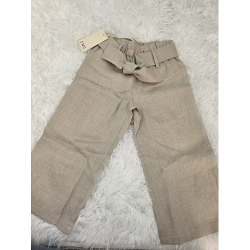PANTALONE BIMBA EMC IN LINO COLORE BEIGE DA 2 ANNI A 8 ANNI