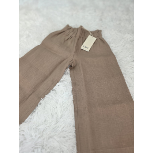 PANTALONE BIMBA EMC IN LINO COLORE BEIGE DA 2 ANNI A 8 ANNI
