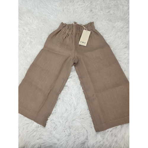 PANTALONE BIMBA EMC IN LINO COLORE BEIGE DA 2 ANNI A 8 ANNI