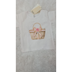 TSHIRT EMC BIMBA BIANCA CON BRILLANTINI DA 6 MESI A 5 ANNI
