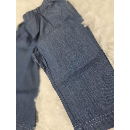 PANTALONE CON LACCI COLORE JEANS EMC IN COTONE DA 6 MESI A 5 ANNI