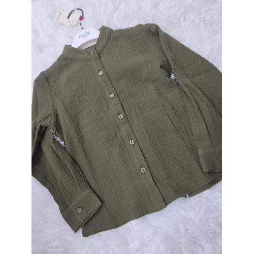 CAMICIA IN LINO EMC BIMBO COLORE VERDE DA 3 ANNI A 8 ANNI