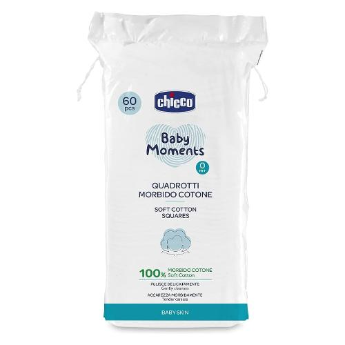 QUADROTTI CHICCO  IN COTONE 60 PZ