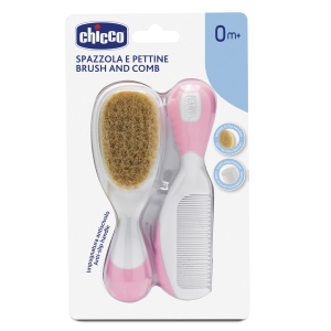 SPAZZOLA E PETTINE CHICCO AZZURO/ROSA