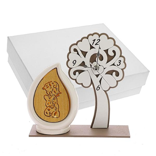 OROLOGIO ALBERO GOCCIA LED BIMBA COMUNIONE 17X17 C/AST. -TORTORA