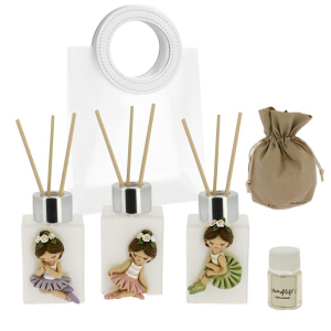 DIFFUSORE BALLERINA CLASSICA 3 ASSORTITI 5X10 +PROFUMO E SACCH. C/AST. BORSETTA