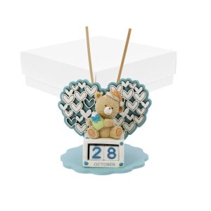 PROFUMATORE CUORICINI CON DATARIO ORSO CIELO LEGNO 10X9 +PROFUMO C/AST.  