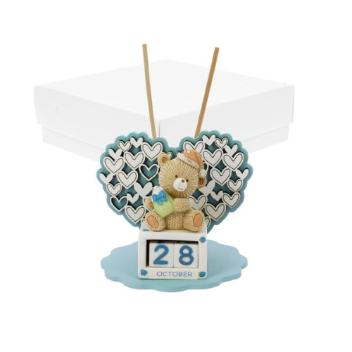 PROFUMATORE CUORICINI CON DATARIO ORSO CIELO LEGNO 10X9 +PROFUMO C/AST.  