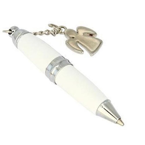 MINI PENNA BIANCO CON CIONDOLO ANGELO L. 6,5