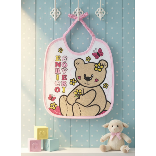 Bavette medie stampate in spugna con retro in PVC Enrico Coveri – confezione da 6 pezzi