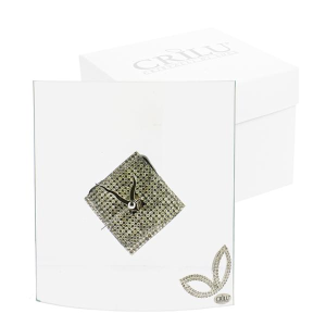 CRILU OROLOGIO GRANDE VETRO TRASPARENTE CON STRASS GOCCIA 16X18 C/AST.