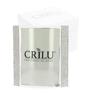 CRILU PORTAFOTO VETRO TRASPARENTE CON FASCIA PERLE/STRASS 16X18 C/AST.