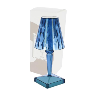 LAMPADA DA TAVOLO DIAMANTE BLU ACRILICO CON CONTROLLO TOUCH E USB 12X25