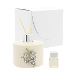 PROFUMATORE TONDO VETRO SABBIA CON UVA STRASS 8,5X8,5 +PROFUMO C/AST.