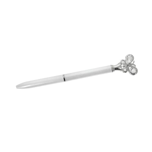 PENNA BIANCA CON FARFALLA ARGENTO STRASS LUNGH. 14
