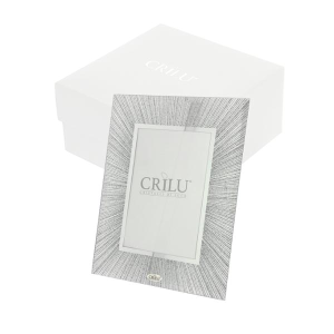 CRILU PORTAFOTO RAGGI GLITTER ARGENTO VETRO 17X22 (int.9x14) C/AST.  