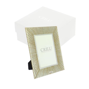 CRILU PORTAFOTO RAGGI GLITTER ORO VETRO 17X22 (int.9X14) C/AST.