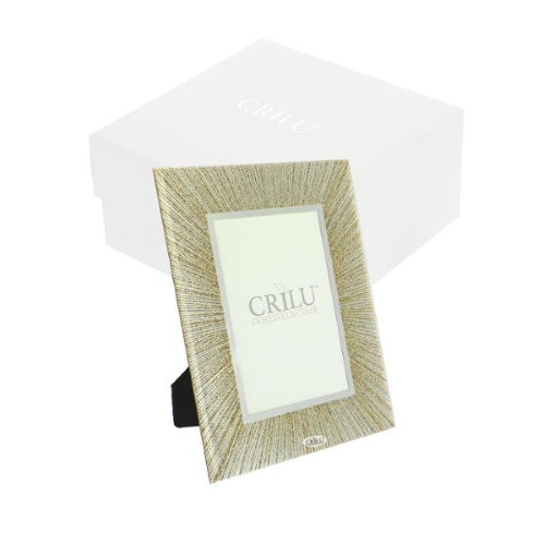 CRILU PORTAFOTO RAGGI GLITTER ORO VETRO 17X22 (int.9X14) C/AST.