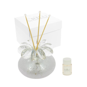 CRILU MAXI PROFUMATORE CRACKLE BIANCO CON PETALI SWAROSKI 12X10 + PROFUMO C/AST