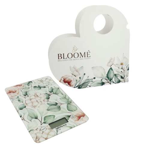 BILANCIA RETTANGOLARE BLOOME BOTANIC ORTENSIE VERDE VETRO 15X22 C/AST.
