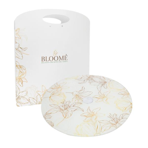 TAGLIERE GIREVOLE BLOOME GIGLIUS BIANCO VETRO DIAM.25 C/AST.  