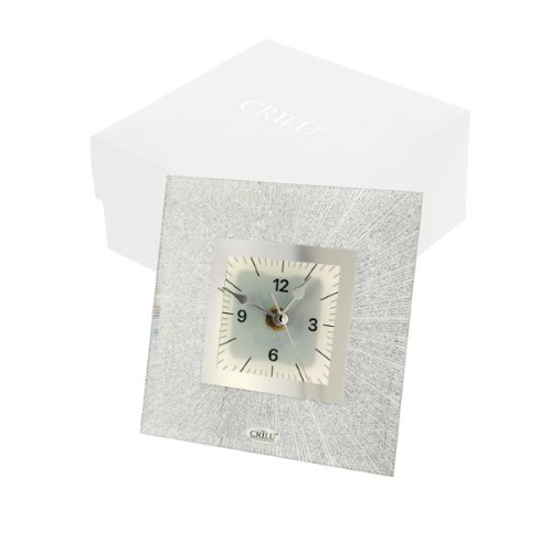 CRILU OROLOGIO RAGGI GLITTER ARGENTO VETRO 15X15 C/AST.